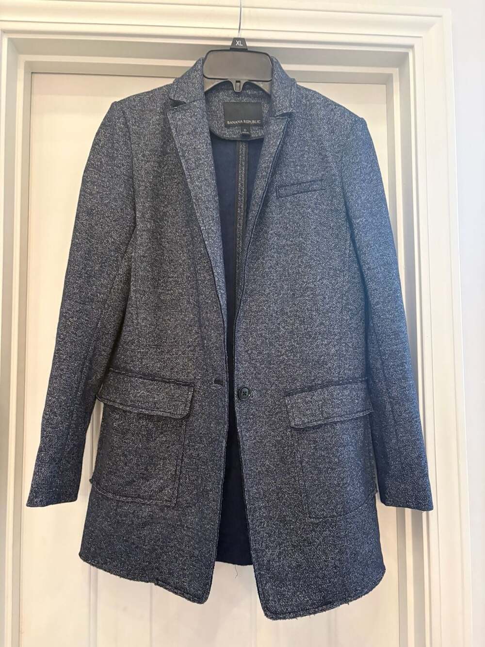 Banana Republic Wool Blend Knit Boyfriend Blazer Coat Size 0